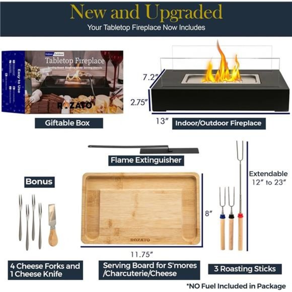 Tabletop Fire Pit with Smores Maker Kit Portable Indoor/Outdoor Mini Small - Picture 3 of 5